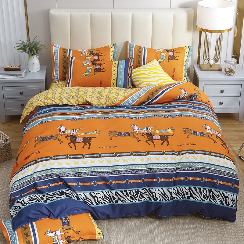 HomeNew Plant Cashmere Bedding Sets Full Light Luxury AB Surface Design Four Piece-suit Set Bed Sheet King Size | Дом и сад