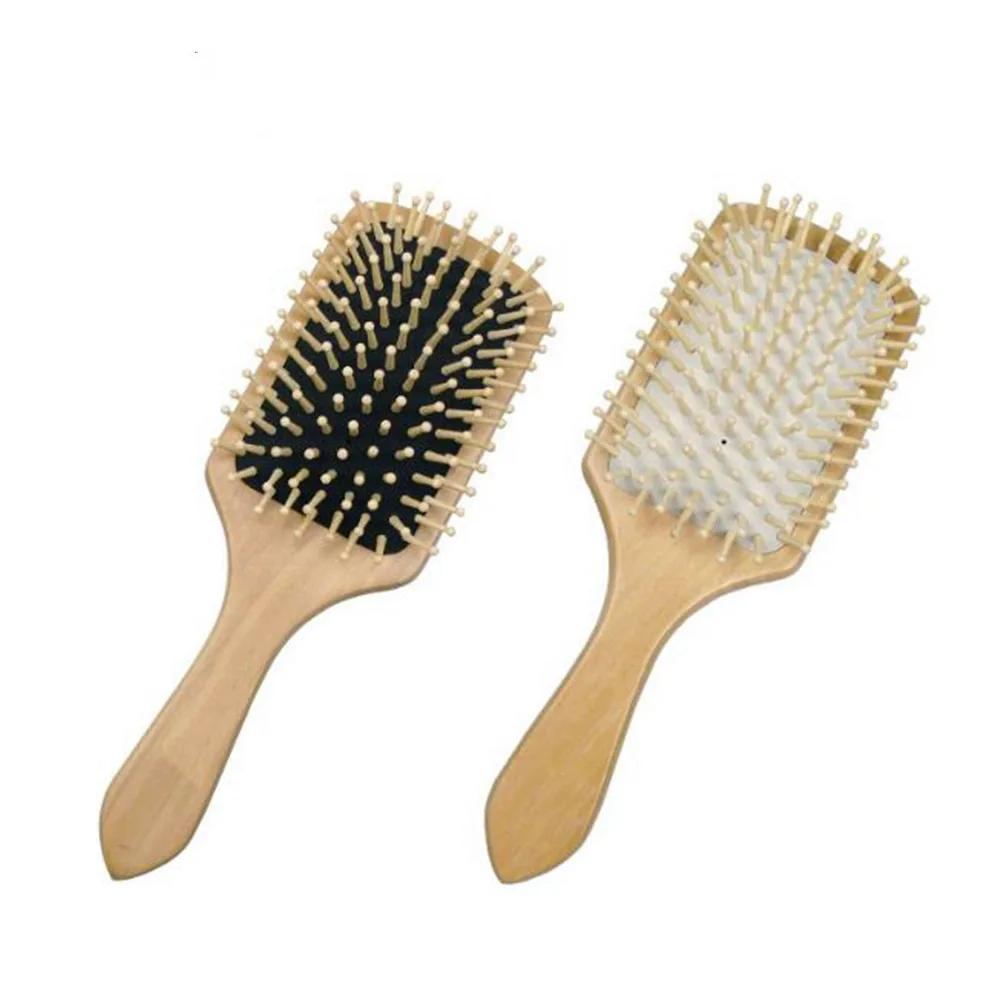 

Новая натуральная деревянная Массажная расческа, щетка-весло, Антистатическая комбинированная расческа, расческа для мягкой кожи головы, М...