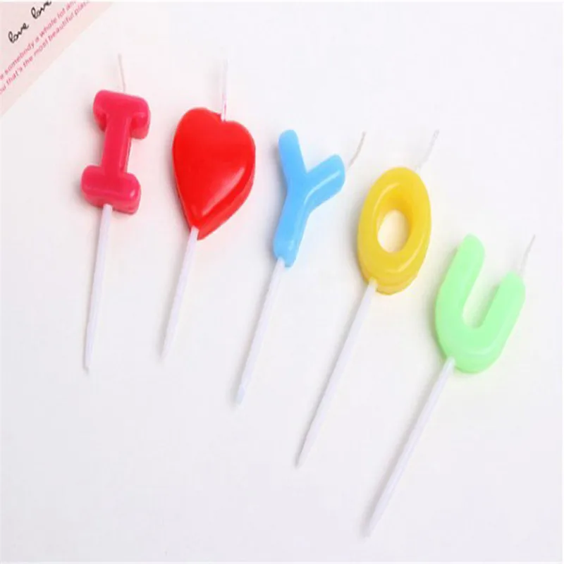 DIY свечи с надписью «I Love You» и надписью «Happy Birthday», новые романтические свечи для свадьбы и юбилея, украшения для торта, вечерние украшения для свадьбы