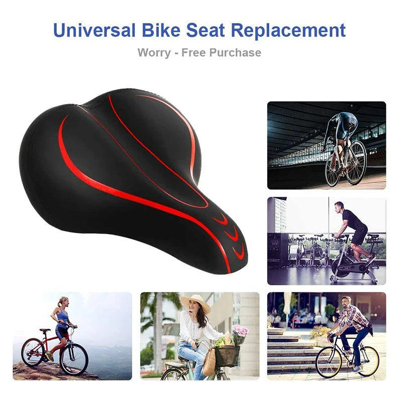 

Bicycle Seat Comfortable Bicycle Seat Memory Foam Waterproof Bicycle Saddle, Universal Replacement Indoor and Outdoor