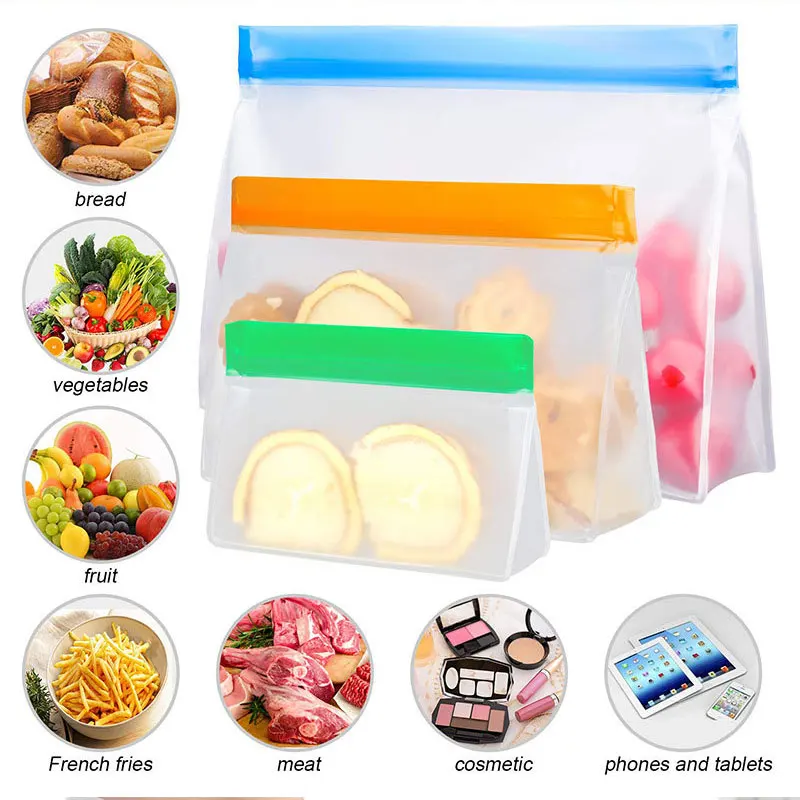 Новый силиконовый Пакет для еды многоразовый морозильной камеры улучшенный