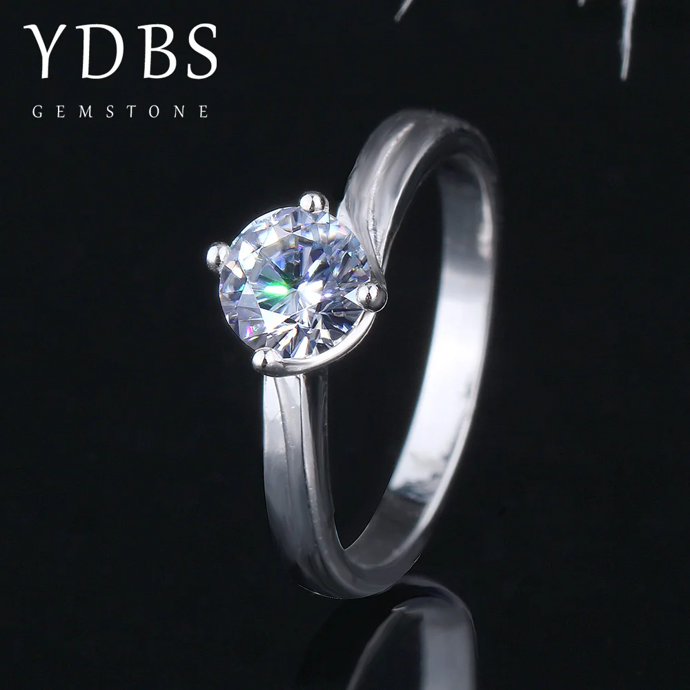 

YDBS кольцо из белого золота 14 к, 1ct Moissanite Diamond, ювелирные изделия, обручальное кольцо с бриллиантами для свадебной вечеринки