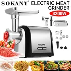 Электрическая мясорубка из нержавеющей стали, 3200 Вт, мощная мясорубка, домашний колбасный шприц, мясорубка, слайсер, Кухонный комбайн, 220 В