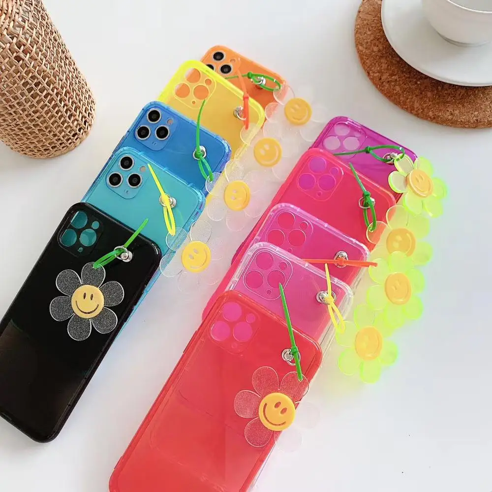 

10pcs/lot Korea Floral Pendant Candy Phone Case For iPhone11 XSMAX 78PLUS SE2020 XR Cover Skinny Shell Body Capa Protection