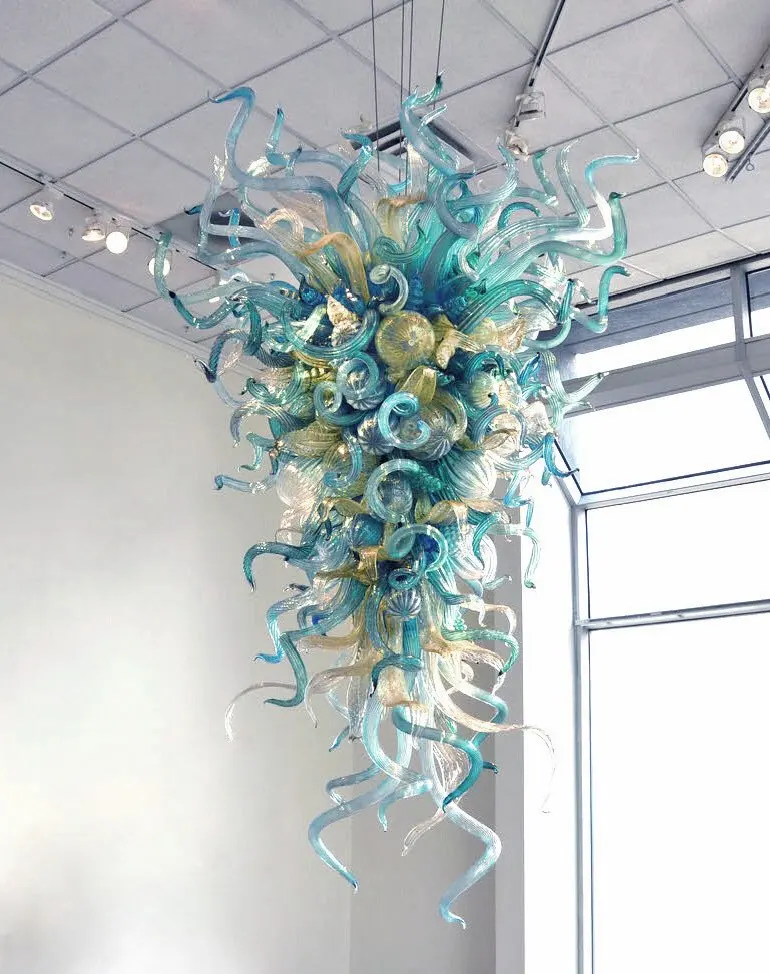 Современные синие подвесные потолочные светильники светодиодные люстры из