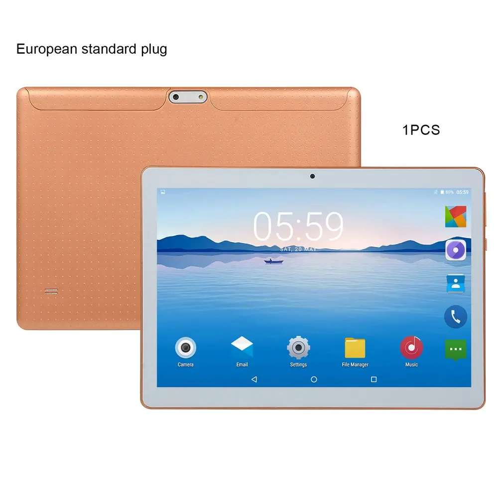 

KT107 Plastic Tablet 10.1 Inch HD Large Screen Android 8.10 Version Fashion Portable Tablet 8G+64G Gold Tablet