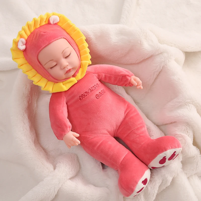 25CM dormir bébé en peluche poupée mignon Animal Lion jouets corps doux Silicone Reborn bébés enfants jouet pour | Игрушки и хобби
