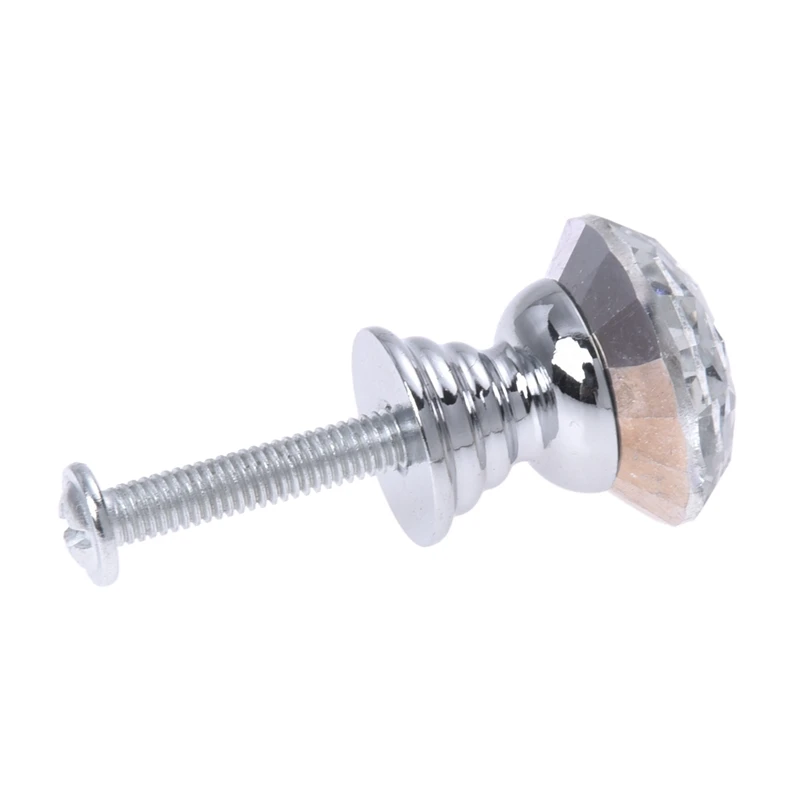 

Hot 10 Pcs 20mm Crystal Glass Clear Cabinet Knob Drawer Pull Handle Kitchen Door Wardrobe Hardware