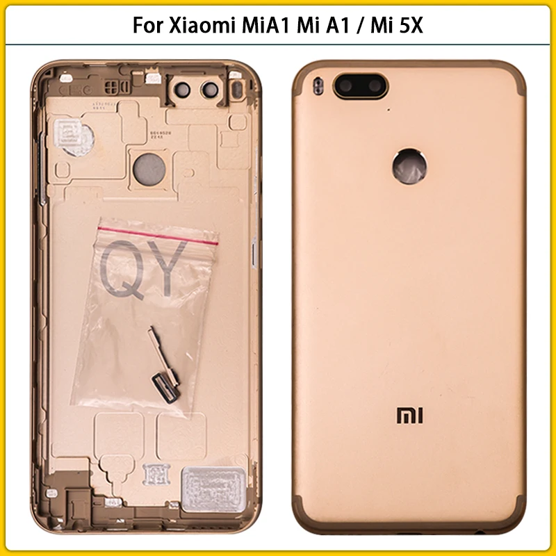 

Металлическая задняя крышка батарейного отсека для Xiaomi Mi A1 Mi A1, задняя крышка корпуса для Xiaomi Mi 5X, панель с кнопкой включения и громкости, зам...
