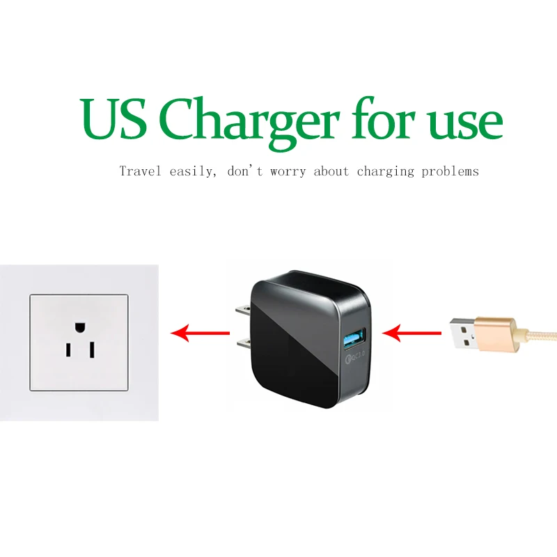 QC3.0 Быстрая зарядка 3 0 для мобильных телефонов EU US Plug настенное USB зарядное