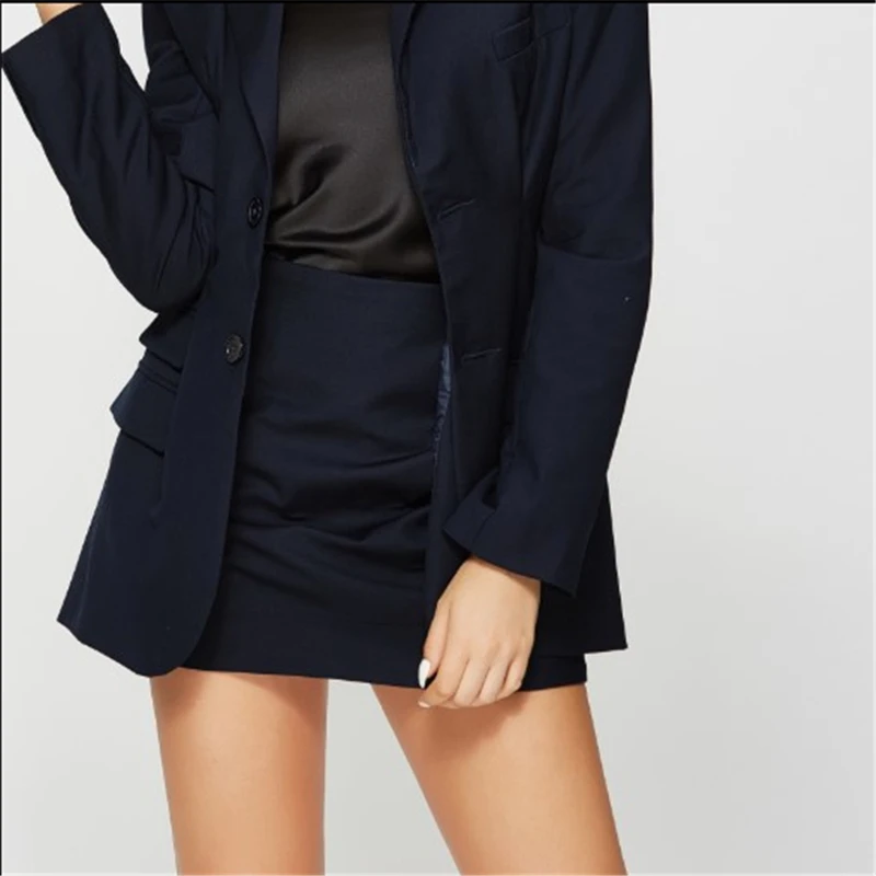 Spring Autumn 2020 Women Rose Red Pleated Split Temperament Blazer New Lapel Long Sleeve Loose Fit Jacket Fashion | Женская одежда