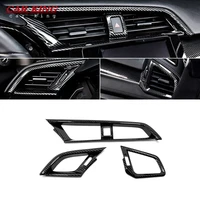for honda civic 10th gen 2016 2020 abs carbon car central control air outlet decorative air conditioner vent sticker accessories