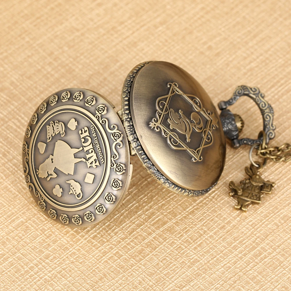 Алиса в стране чудес карманные часы девушка шаблон крышка Wome практичный Сплав