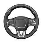 Чехол на руль из черной искусственной кожи и углеродного волокна для Dodge Challenger Dodge Charger 2015 2016 2017-2021 Dodge Durango