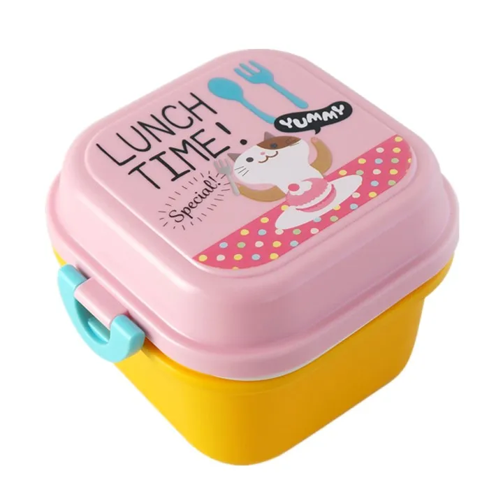 720ml Pink Мультфильм Ланч-бокс микроволновая печь Lancheira Comida закуски Bento коробки для детей контейнер для еды столовая посуда детский Пикник школьный Ланчбокс - Цвет: 720ml Pink