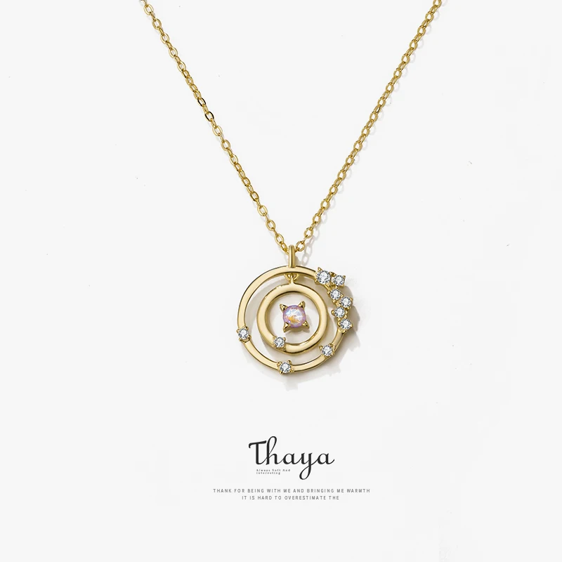 Thaya Silver 925 Jewelry Gold Fantasy Design Star Rail Necklace for Women Bijoux Female Gift | Украшения и аксессуары