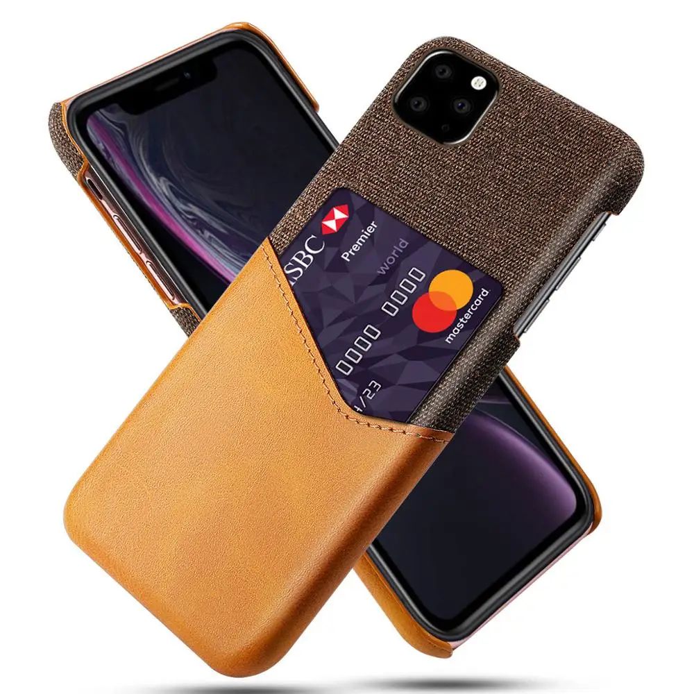DUSH Leather Card Case Phone Cover For iphone 11 / Pro/ Max New Ultra-thin Protective Fitted Coque Shock Proof |