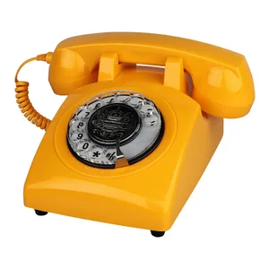 Corded Telephone Rotary Dial Home Telephone Orange Antique Old Fashion Home Phone Classic Vintage Telephones Best home Gift