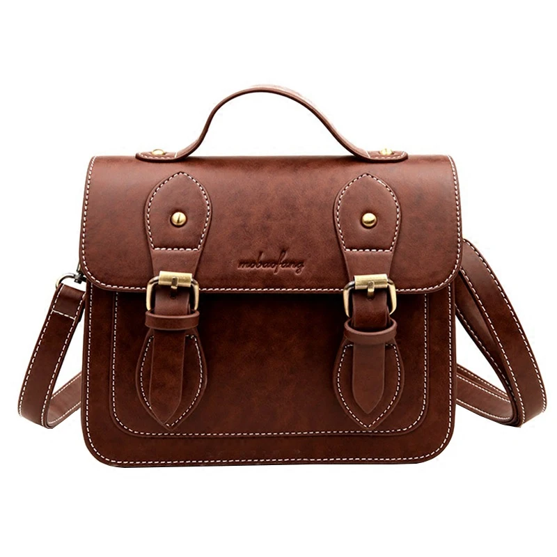 Сумка-мессенджер Женская винтажная кожаная в британском стиле ретро 2020 | Багаж и