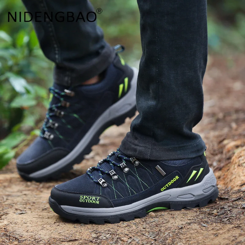 Men's Hiking Shoes Suede Leather Sneakers Women Waterproof Classic Outdoor Trekking Camping Hunting Trainers Couple Sports Shoes