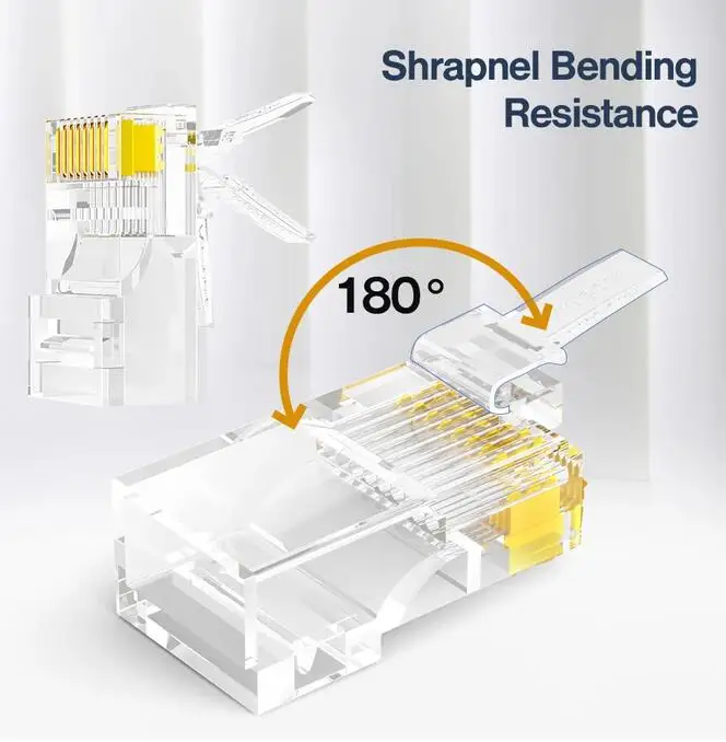 

CAT5e RJ45 Connector 8P8C Modular Ethernet Cable RJ 45 Ends Ethernet Cable Crimp Connectors UTP Network Plug