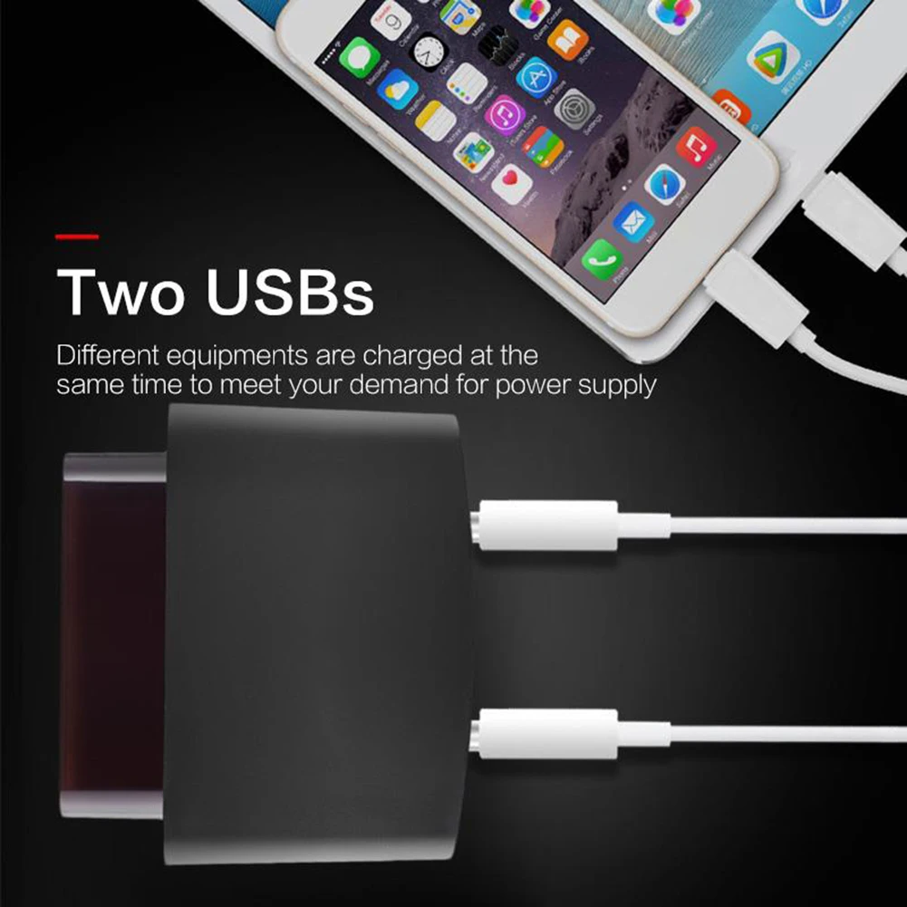 Автомобильный Зарядное устройство с двумя портами USB гнездо Напряжение Дисплей