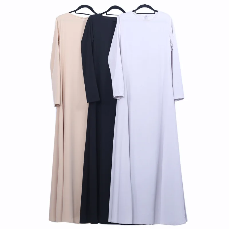 

Muslim Dress Women Basic Chic High Quality Elegant Muslim Evening Maxi Dress Long Sleeve Dubai Abaya Dress Party Arab Islamic