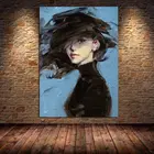 Абстрактная Картина на холсте на фигуре девушка плакаты-портреты и принты настенные картины для гостиной спальни домашний декор