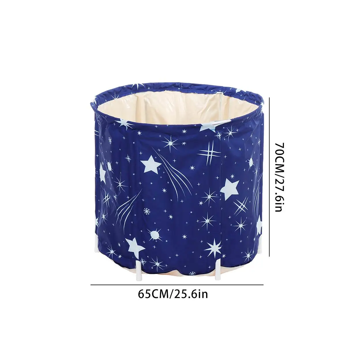 

70cm*65cm Portable PVC Style Folding Fabric Bracket Adult Folding Bath Barrel Household Bathtubs Barrel Large Body Steam Barrel