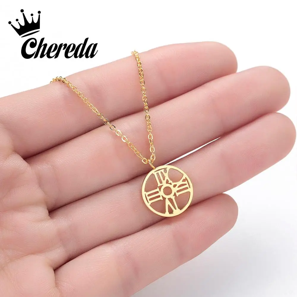 Маленькие часы Chereda ожерелье золотое с полыми круглыми подвесками для подружки