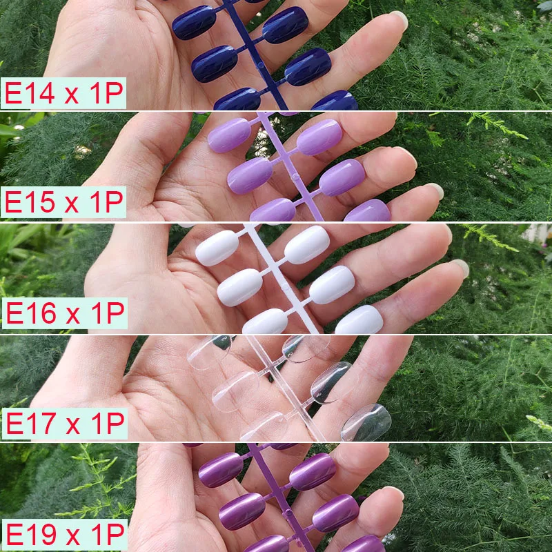 C-5PCs Mix Colors 18 смешанных цветов короткие круглые кончики для Ногтей Полное покрытие накладные кончики для Ногтей пресс на поддельные ногти яркие цвета - Цвет: C-5PCs Mix Colors
