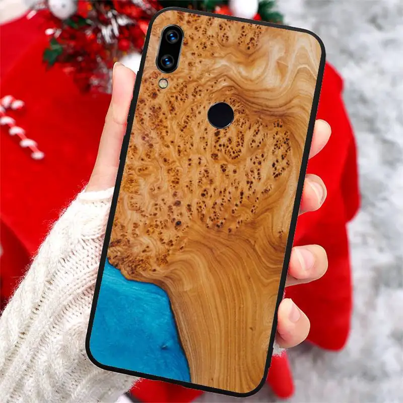 

Traveler Protective Wood Resin art Phone Case For Xiaomi Redmi note 7 8 9 t k30 max3 9 s 10 pro lite