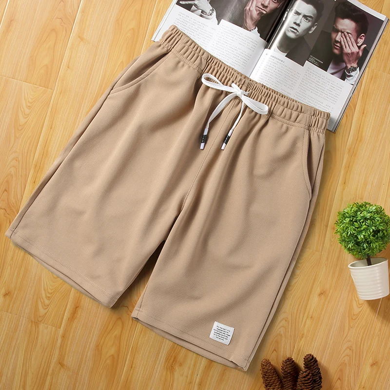 Mens Shorts Casual 2021 Summer Beach Sport Joggers Plain Half Trousers Solid Color Knee Length Pants Male Breathable Cool | Мужская