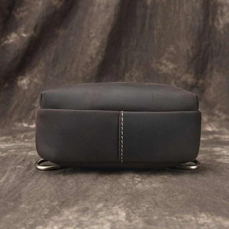 

First Layer Cowhide Sling Bags Rucksack Shoulder Bag Vintage High Quality Cross Body Bag Men Leather Male Chest Backpack