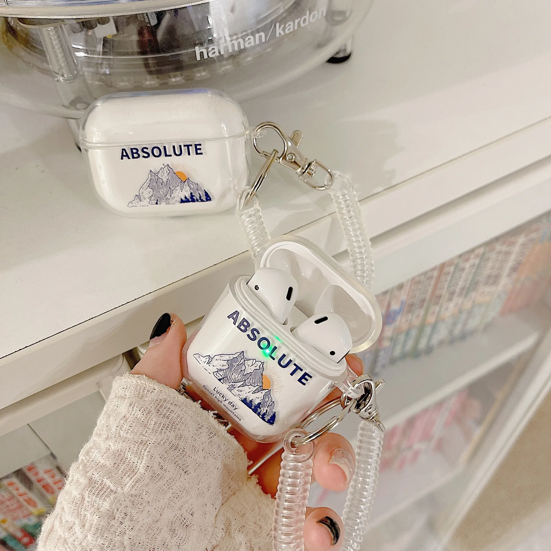 

Чехол для наушников AirPods INS закат альпийский узор Прозрачный чехол для наушников для AirPods 2 3 AirPods Pro мягкий чехол из ТПУ с ремешком