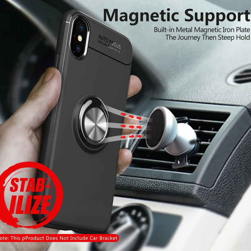 Чехол с кольцом UPaitou для iPhone SE 2020 11 Pro X XR XS Max 10 8 7 6S Plus чехол из ТПУ подставкой задняя