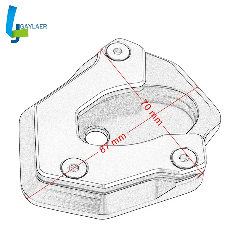 

Motorbike Kickstand Foot Side Stand Enlarge Extension Pad Support Plate For Kawasaki NINJA650 2017 ER65N ER6F 2012-2013