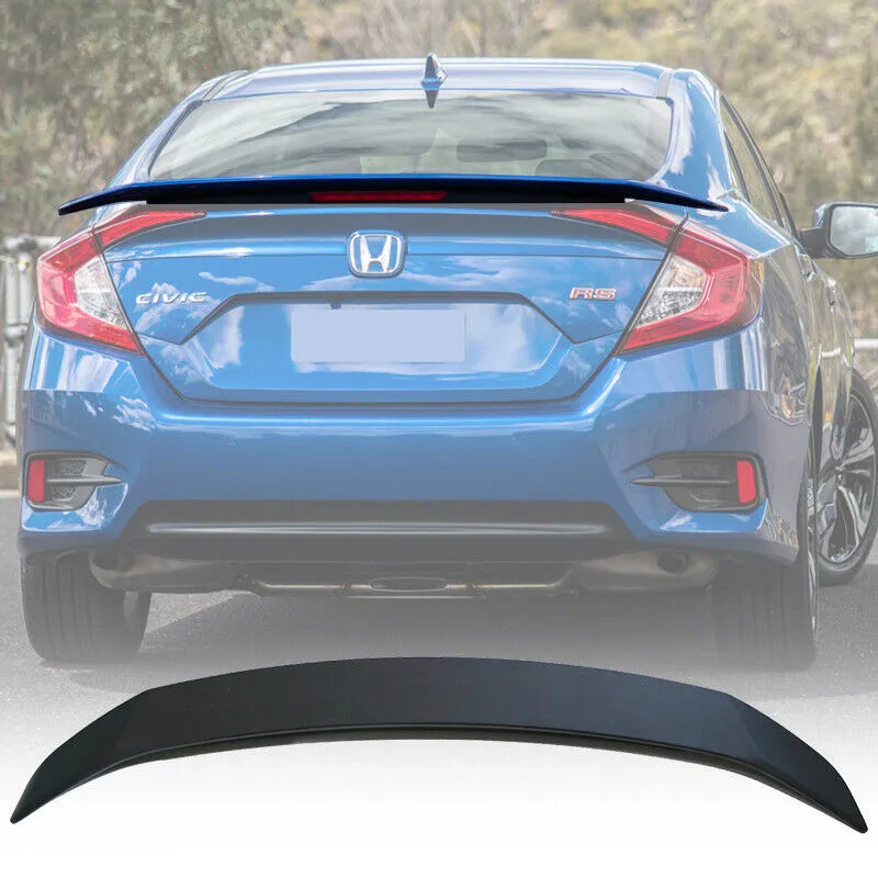 

Подходит для 16-21 Honda Civic X 10th JDM RS SI Style ABS спойлер багажника w/ 3RD светодиодный тормоз