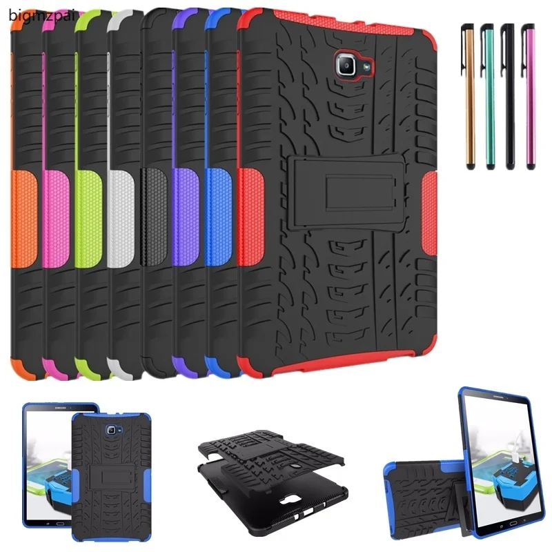 

For Samsung Galaxy Tab A7 10.4 SM-T500/Tab A 10.1 2019 T515/T510 case SM T580 T585 cover TPU+PC shell Shockproof Stand Cover+pen