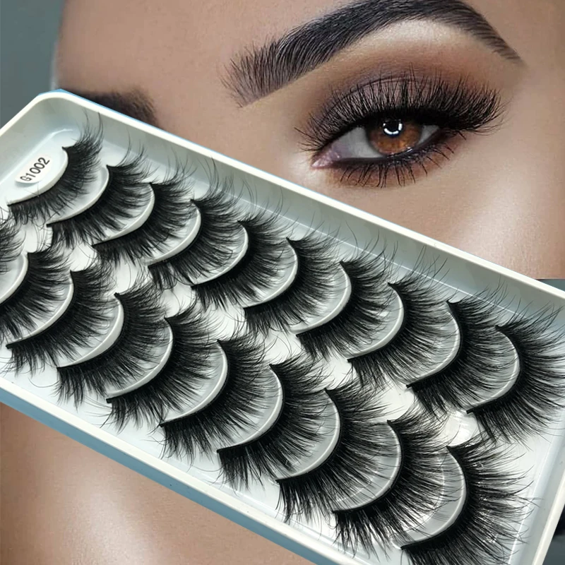 

Tongwin 10pairs Lot Mink Lashes Faux Eyelashes Reusable False Eyelash Dramatic Volume Lashes Extension for Makeup