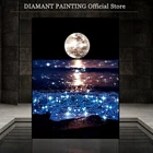 5D DIY алмазная живопись пейзаж Луна полная квадратнаякруглая фотография Стразы мозаика настенное искусство подарок