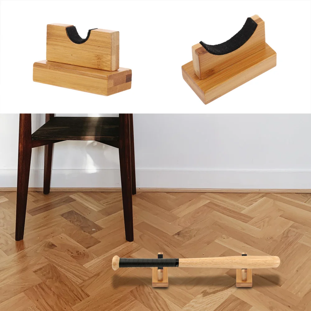 

1 Pair Wood Baseball Bat Rack Practical Display Shelf Horizontal Holder
