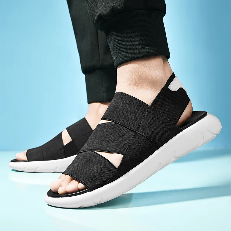 Мужские сандалии с мягкой подошвой кожаные туфли лето |