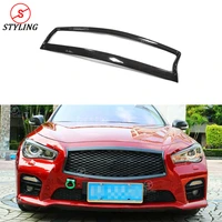 q50 front grill trim cover for infiniti q50s carbon front grille front bumper lip add on style 2014 2015 2016 2017 2018