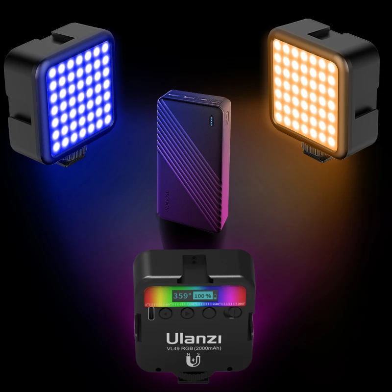 Мини вссветильник Ulanzi VL49 RGB для видеосъемки светодиодсветодиодный лампа