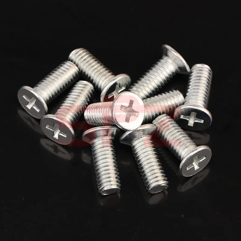 

10PCS M6 Silver Brand New Motorcycle Fitting Cross Flat Head Bolt Screw General Motorcycle Screw