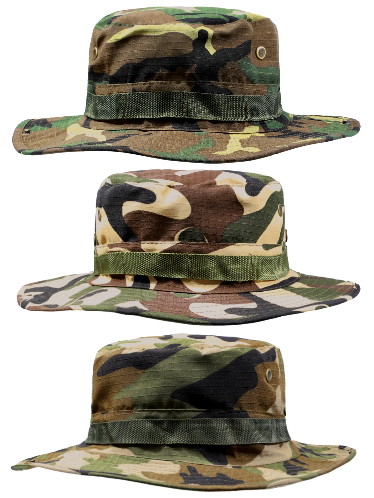 

Summer Men Military Tactical Boonie Hats Breathable Fishing Safari Cap Camo Bucket Outdoor Sun Protection Mesh for Men
