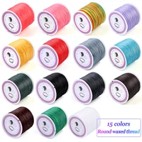 miusie 106m wax thread cord round leather waxed cord multicolor for braided bracelets diy accessories or leather craft sewing
