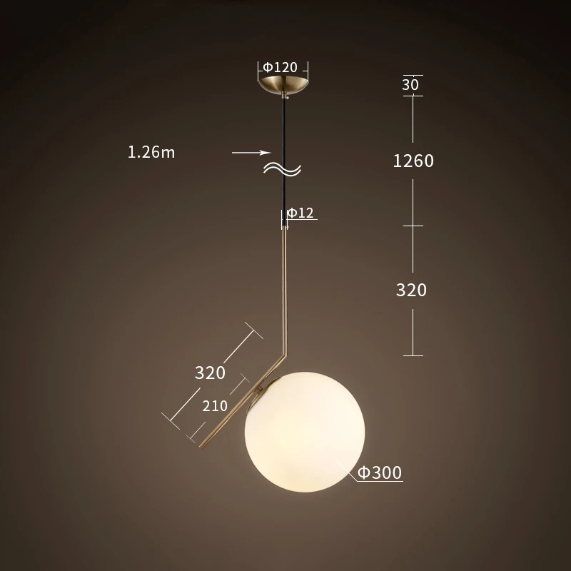 B Gold 63CM Современные светодиодные круглые стеклянные подвесная люстра в форме шара glod освещение светильник промышленный подвесной светильник столовая кухонный подвесной светильник - Цвет корпуса: B Gold 63CM