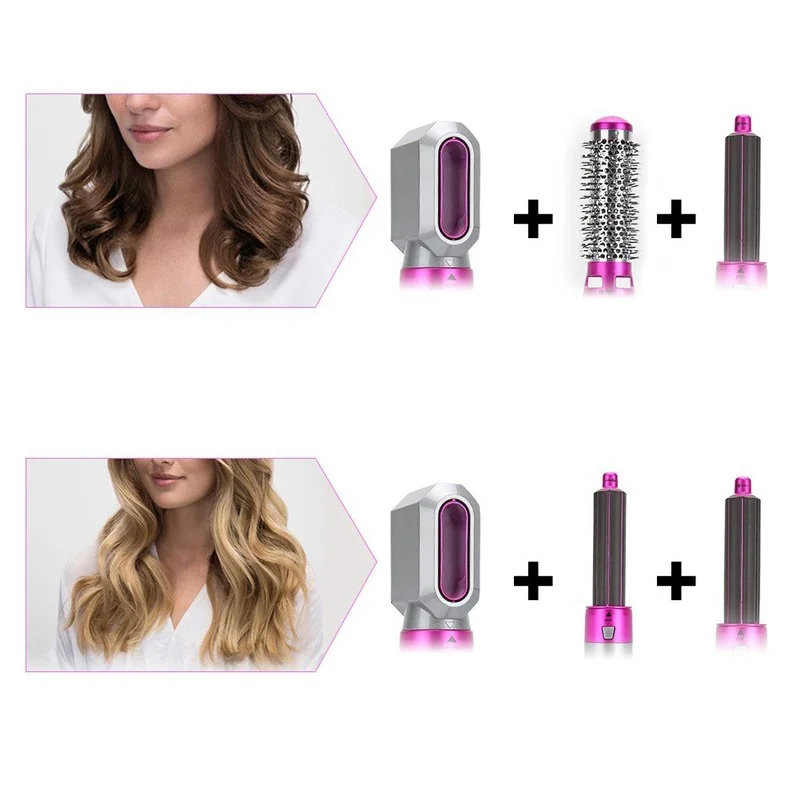 

5 In 1 Hair Dryer Hot Air Brush Styler and Volumizer Hair Straightener Curler Comb Negative Ion One Step Hair Wrap Dryer Brush